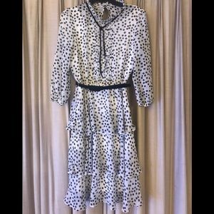 Eva Mendes for NYandC White and Blk Polka Dress